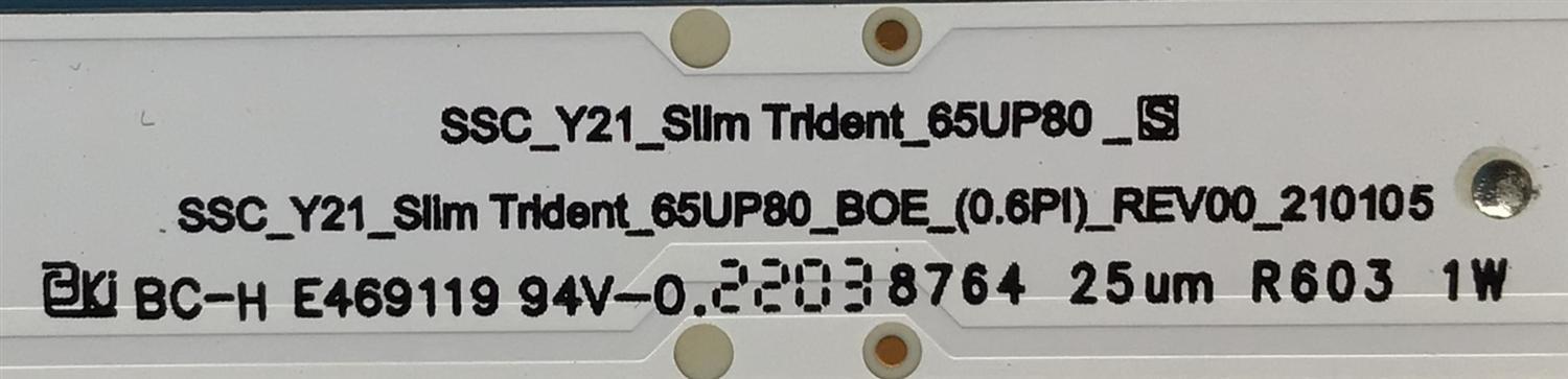 KIT DE LED´S PARA TV LG ((8 PIEZAS)) / NUMERO DE PARTE EAV65035301 / SSC_Y21_SLIM TRIDENT_65UP80 / SSC_Y21_SLIM TRIDENT_65UP80_BOE_(0.6PI)REV00_210105 / PANEL NC650TQG-ABKH7 / MODELO 65UQ9000PUD / 65UQ9000PUD.BUSFLKR - Imagen 2